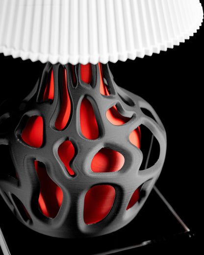 Fractal Table Lamp, Geometric Nightstand Light, Artistic Ambient Lighting, Matte Ceramic Finishes, Japandi Style