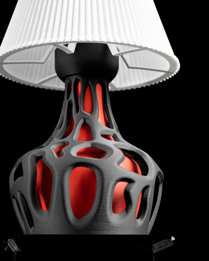 Fractal Table Lamp, Geometric Nightstand Light, Artistic Ambient Lighting, Matte Ceramic Finishes, Japandi Style