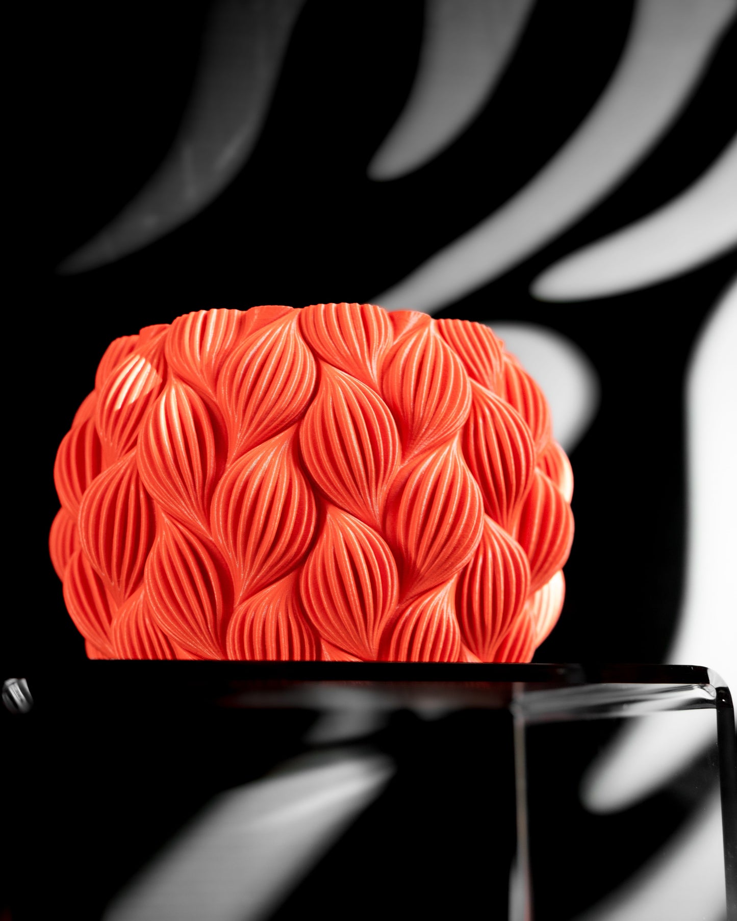 Ripple Planter Pot, Desktop Succulent Display, Contemporary Organizer, Vibrant Orange