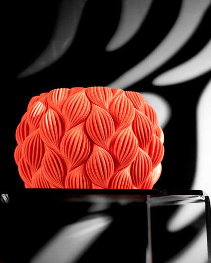 Ripple Planter Pot, Desktop Succulent Display, Contemporary Organizer, Vibrant Orange