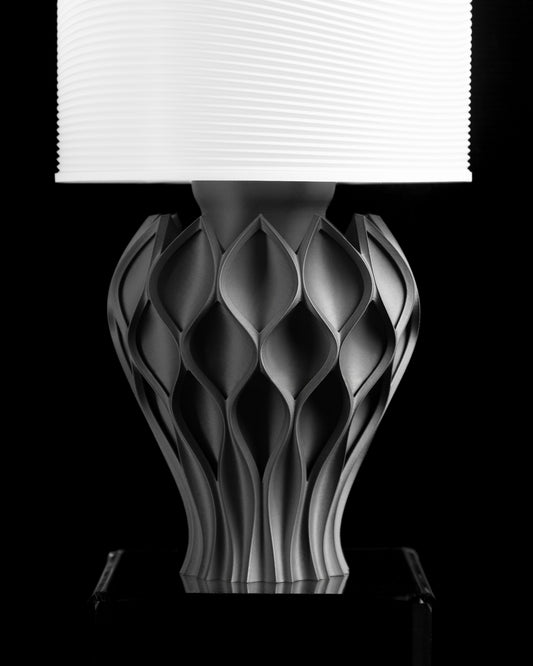 Bedside Lamp, Sculptural Night Light, Minimalist Desk Illuminator, Contemporary Shade