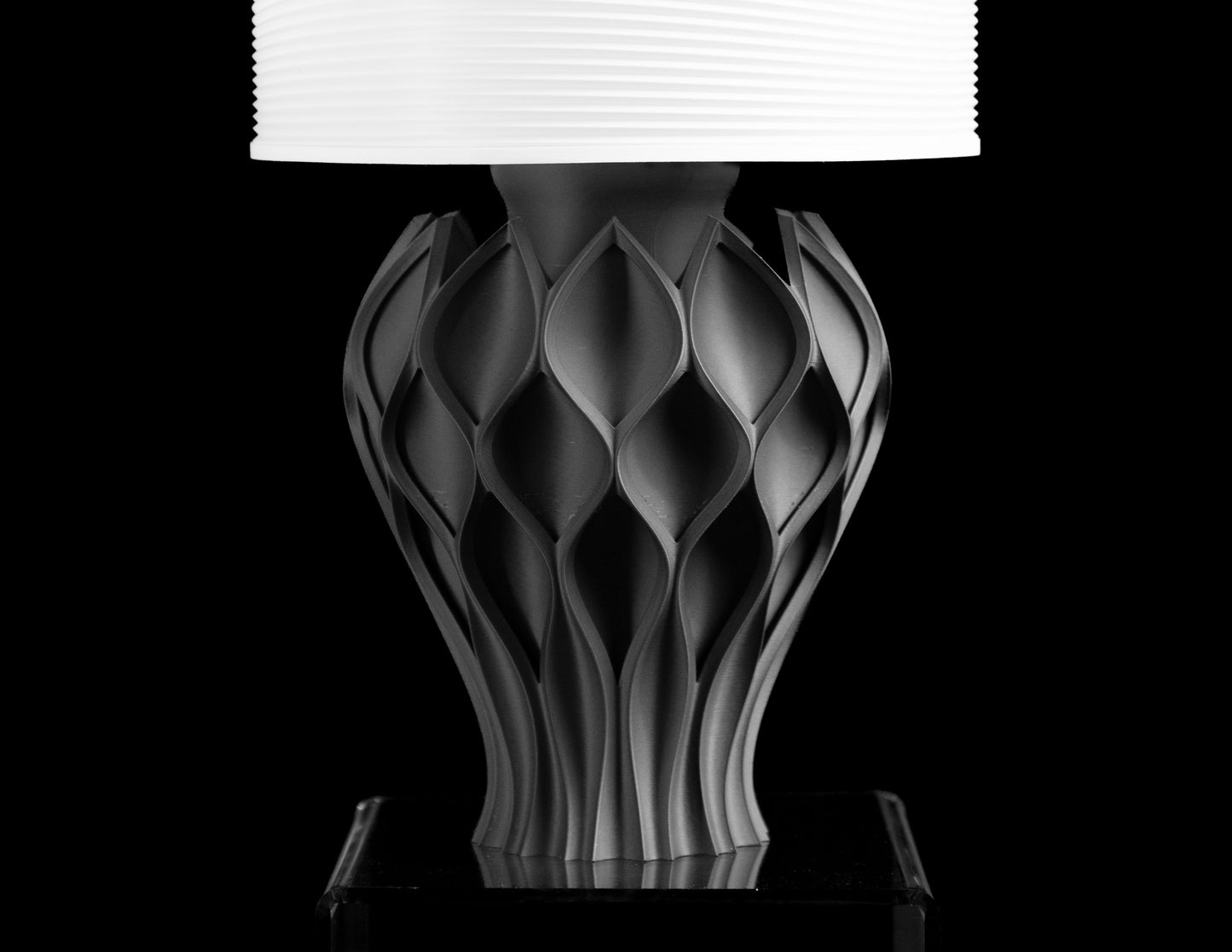 Bedside Lamp, Sculptural Night Light, Minimalist Desk Illuminator, Contemporary Shade