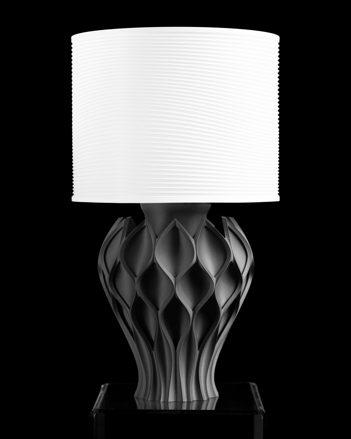 Bedside Lamp, Sculptural Night Light, Minimalist Desk Illuminator, Contemporary Shade