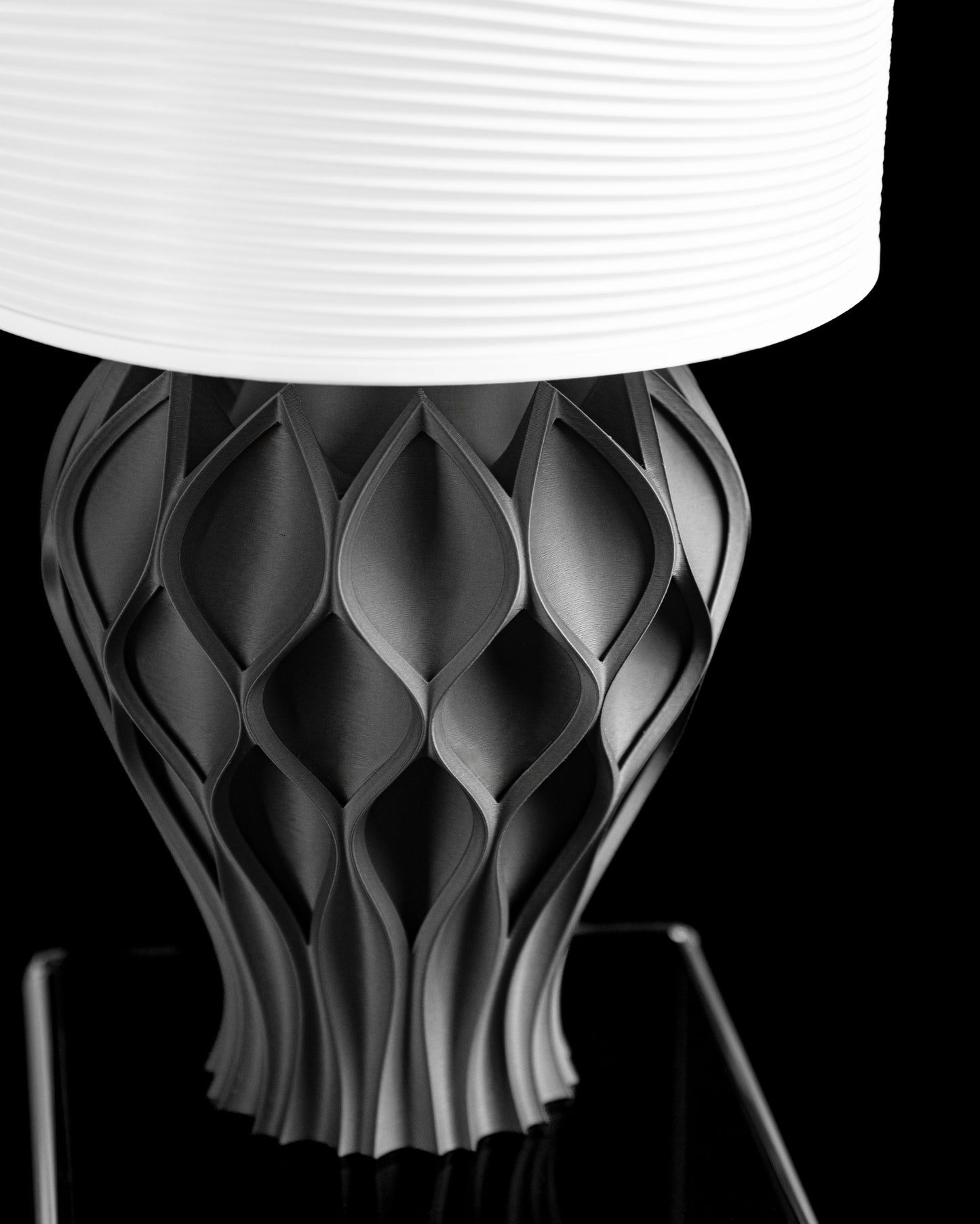 Bedside Lamp, Sculptural Night Light, Minimalist Desk Illuminator, Contemporary Shade