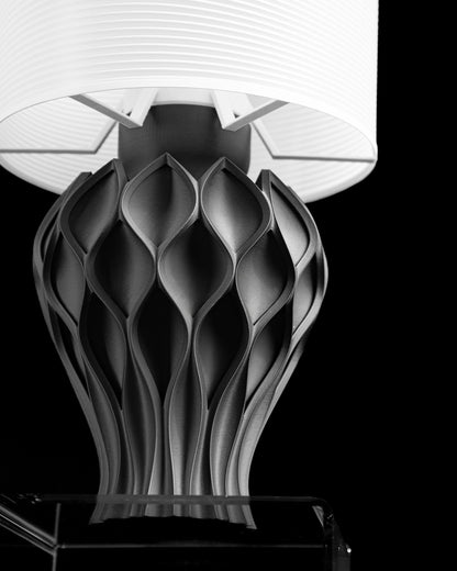 Bedside Lamp, Sculptural Night Light, Minimalist Desk Illuminator, Contemporary Shade