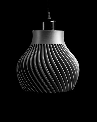 Pendant Light, Ribbed Shade, Contemporary Minimalist Kitchen Island Overhead White