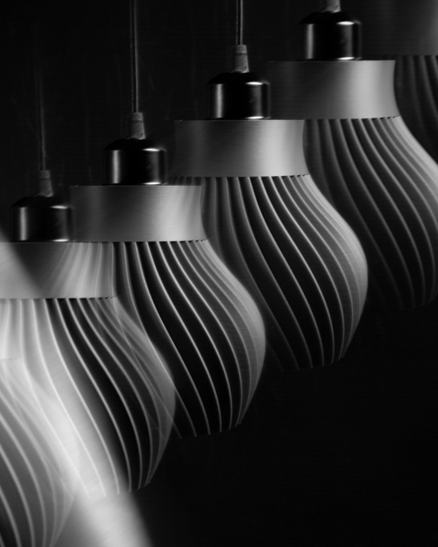 Pendant Light, Ribbed Shade, Contemporary Minimalist Kitchen Island Overhead White