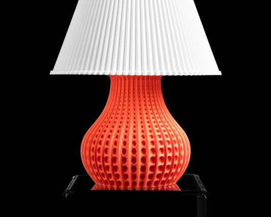 ambient bedside lamp, architectural shade, Japandi nightstand accent, sculptural pendant