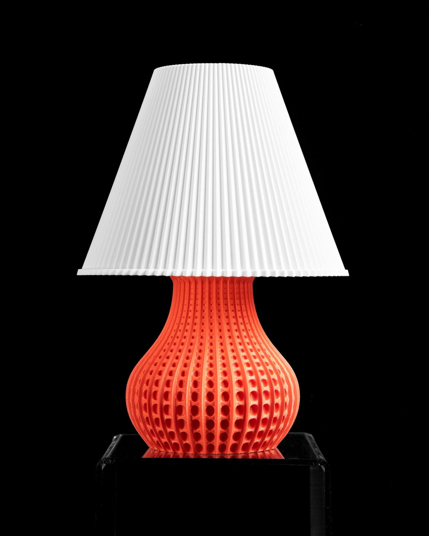 ambient bedside lamp, architectural shade, Japandi nightstand accent, sculptural pendant