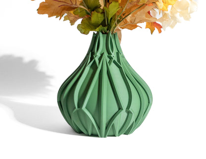 Vase Wave Form, Contemporary Tabletop Decorative, Dynamic Ocean Floral Vessel, Fluid Motion Ripple Design
