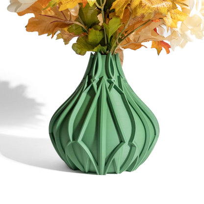 Vase Wave Form, Contemporary Tabletop Decorative, Dynamic Ocean Floral Vessel, Fluid Motion Ripple Design