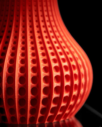 ambient bedside lamp, architectural shade, Japandi nightstand accent, sculptural pendant