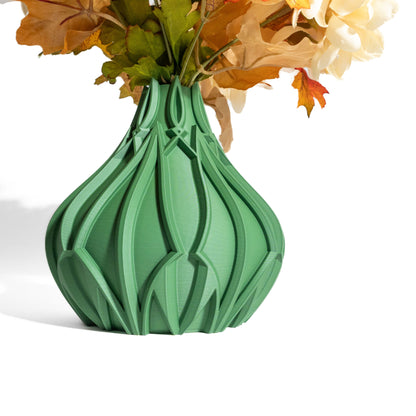 Vase Wave Form, Contemporary Tabletop Decorative, Dynamic Ocean Floral Vessel, Fluid Motion Ripple Design