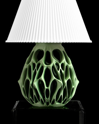 Table Lamp Architectural Shade, Bedside Ambient Light, Accent Illumination Warmth, Nightstand Soft Glow