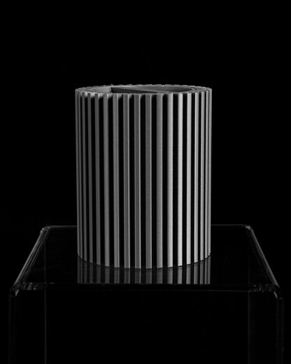 Vanity Organizer, Striped Lidded Jar, Countertop Catchall, Minimal Nordic Storage