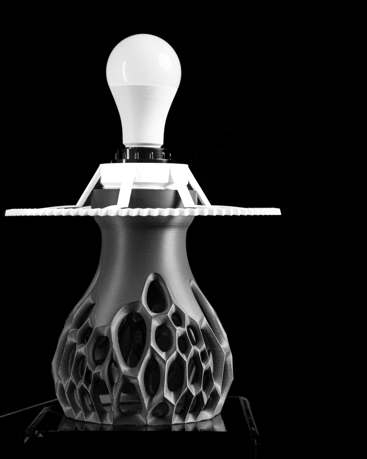 Table Lamp, Sculptural Atmospheric Nightstand Light, Gentle Ambient Bedroom Glow