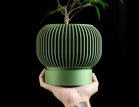 Modern Geometric Planter Pot, Contemporary Stylish Sculptural Succulent Friendly Organizer, Japandi Style Herb Container