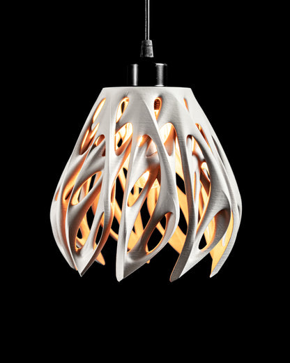 Pendant Light, Sculptural Contemporary Kitchen Island Lamp, Matte Sculpted Shade