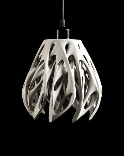 Pendant Light, Sculptural Contemporary Kitchen Island Lamp, Matte Sculpted Shade
