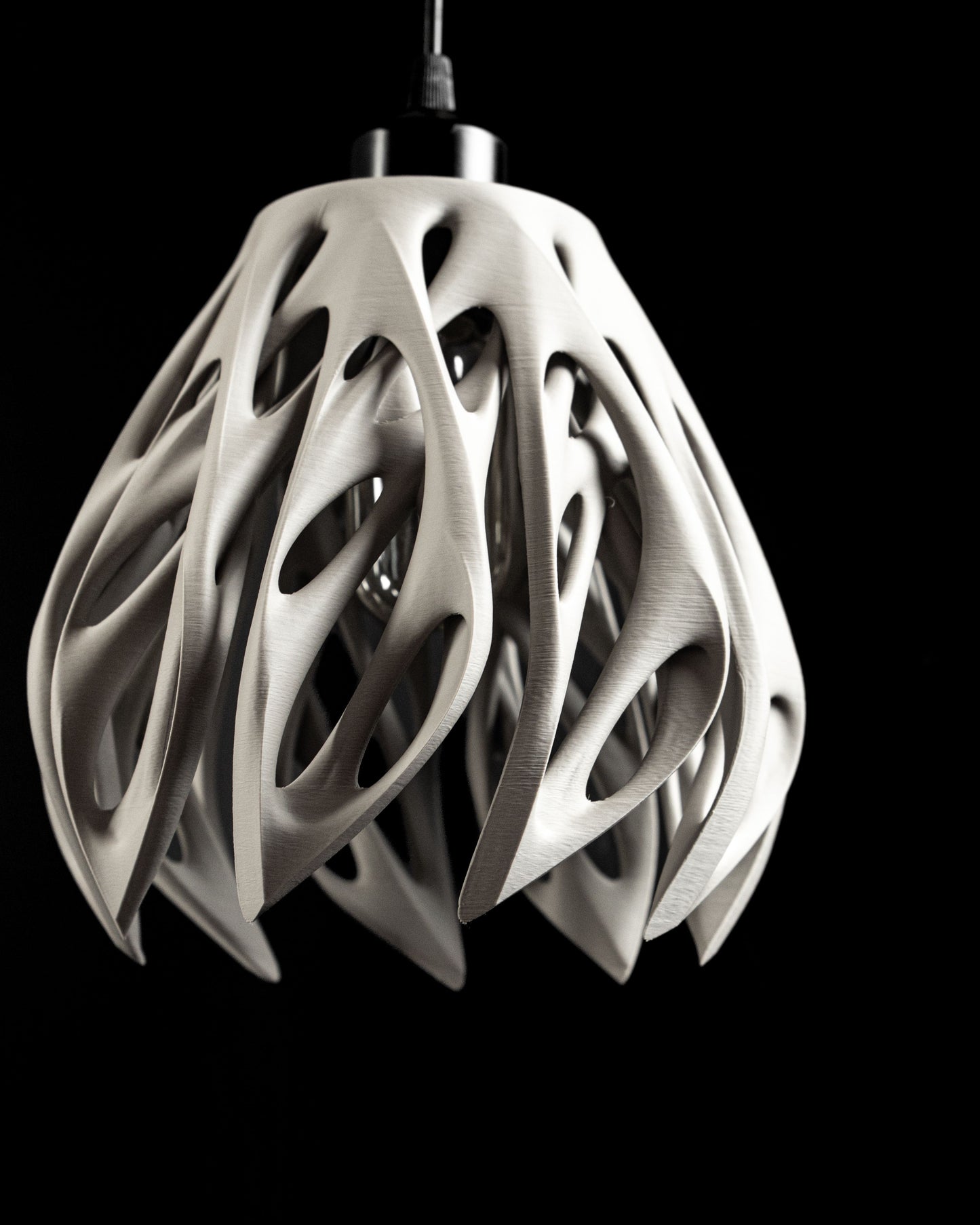 Pendant Light, Sculptural Contemporary Kitchen Island Lamp, Matte Sculpted Shade