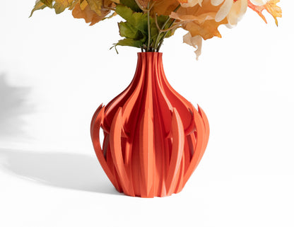 Vase, Fractal Geometry Sculptural Tabletop Accent, Japandi Mantel Contemporary Vessel