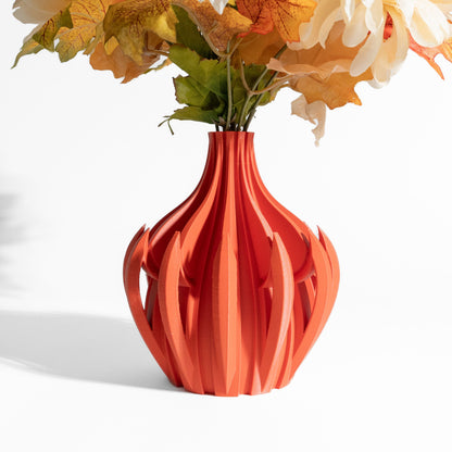 Vase, Fractal Geometry Sculptural Tabletop Accent, Japandi Mantel Contemporary Vessel
