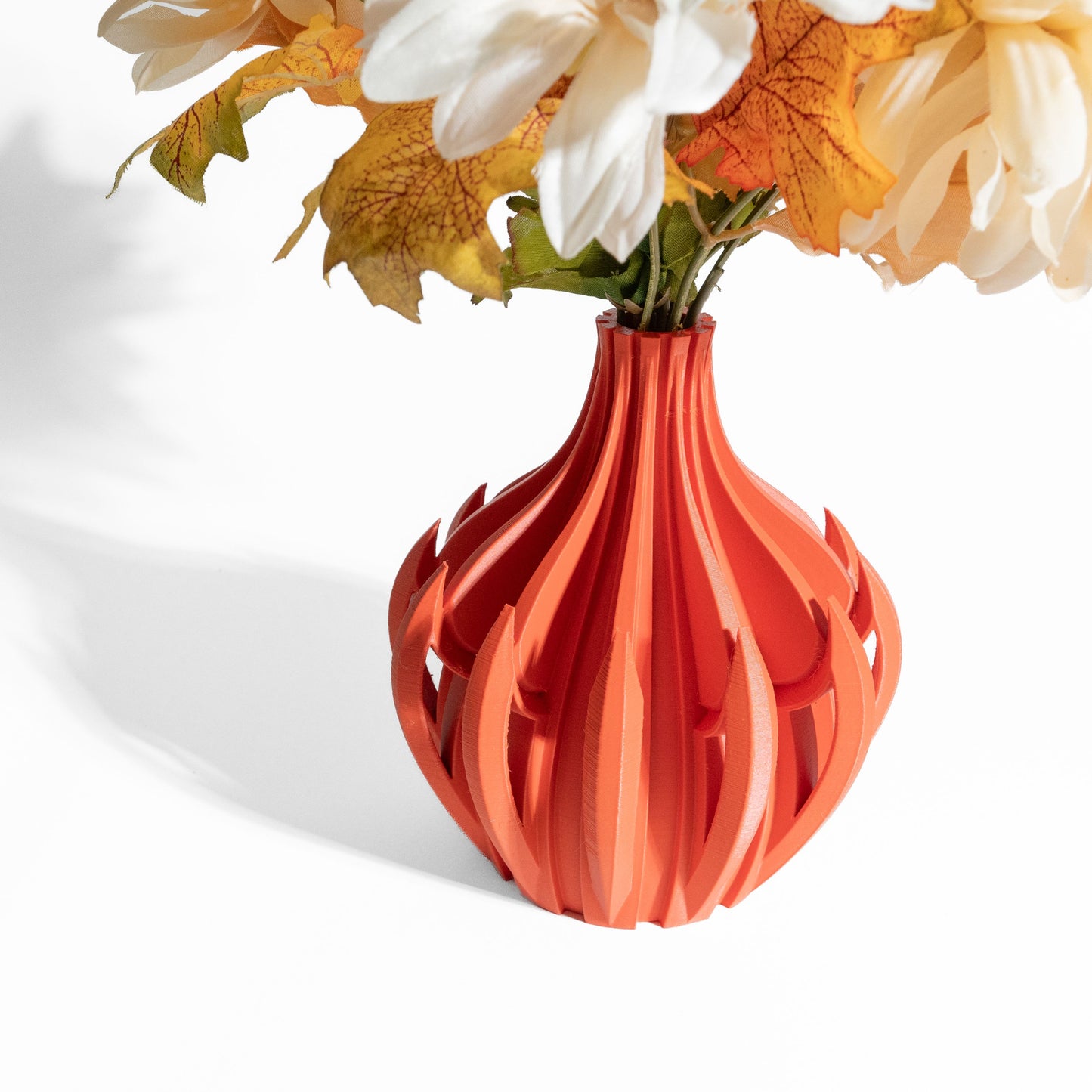Vase, Fractal Geometry Sculptural Tabletop Accent, Japandi Mantel Contemporary Vessel