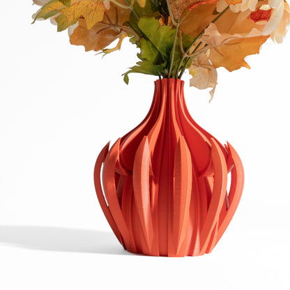 Vase, Fractal Geometry Sculptural Tabletop Accent, Japandi Mantel Contemporary Vessel