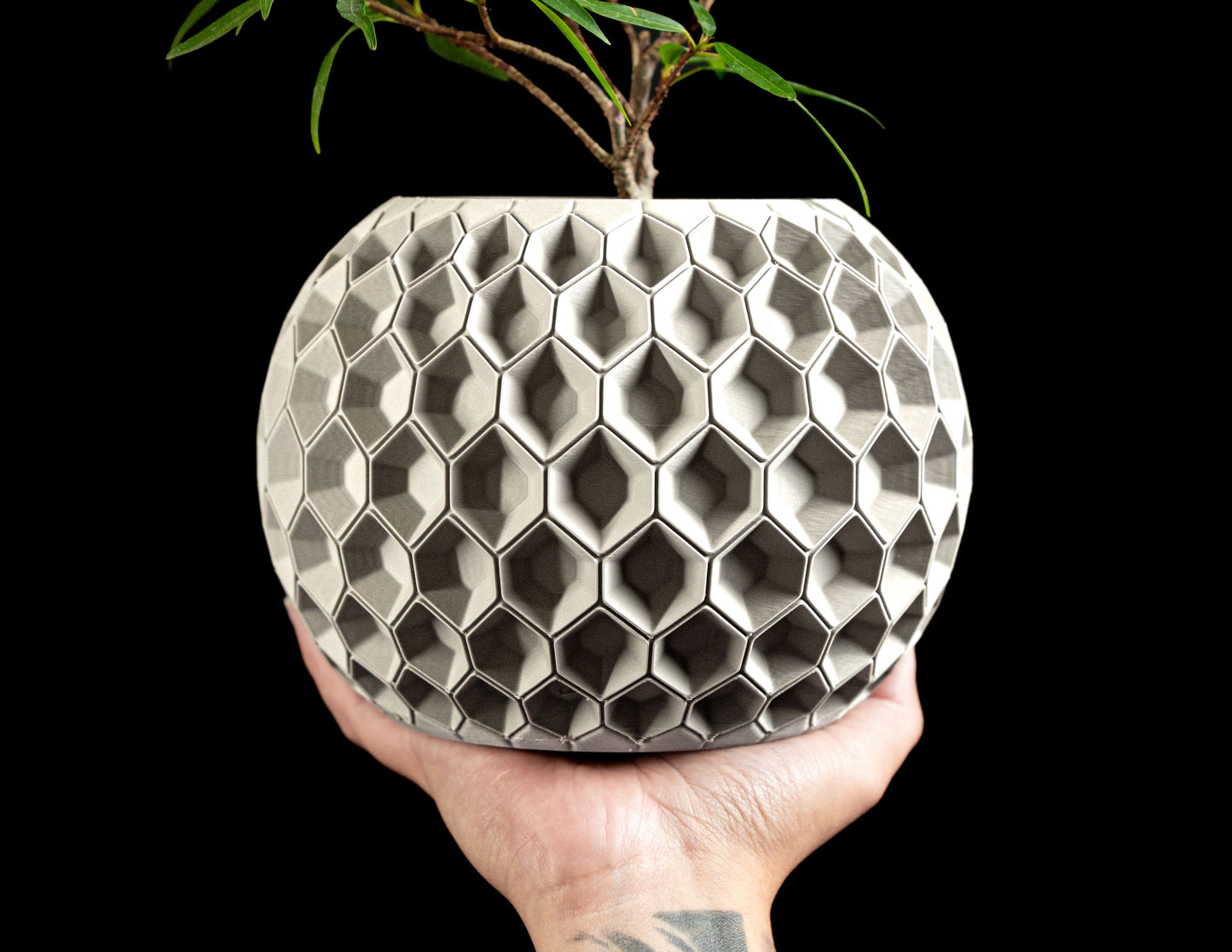 succulent planter, art deco diamond geometric desktop organizer contemporary decor