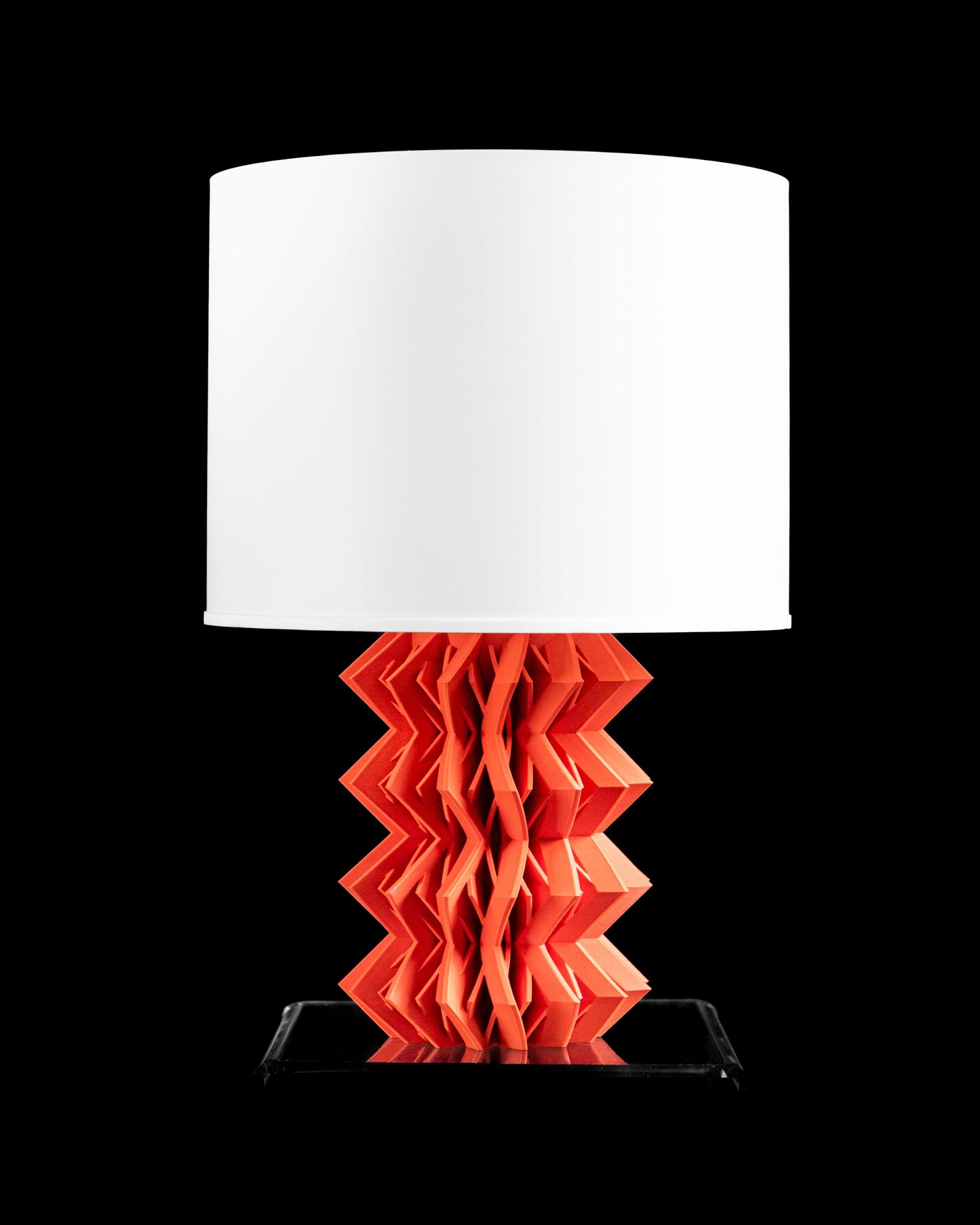 Table Lamp, Bedside Reading Light, Cozy Zigzag Base, Bedroom Ambient Relaxing Mood Nightstand