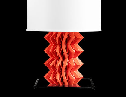 Table Lamp, Bedside Reading Light, Cozy Zigzag Base, Bedroom Ambient Relaxing Mood Nightstand