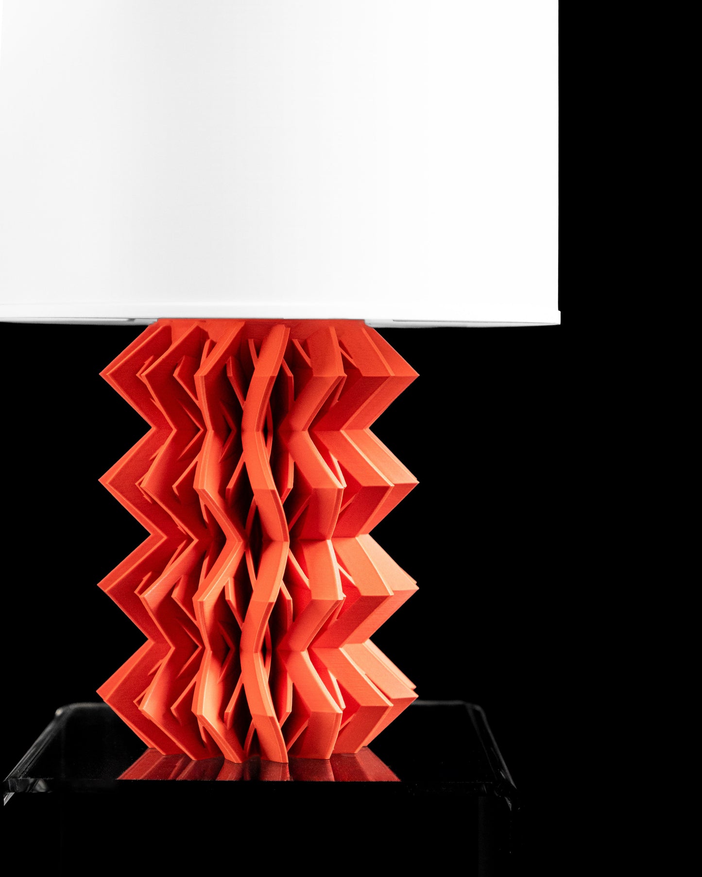 Table Lamp, Bedside Reading Light, Cozy Zigzag Base, Bedroom Ambient Relaxing Mood Nightstand