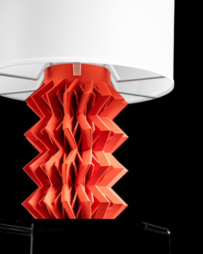 Table Lamp, Bedside Reading Light, Cozy Zigzag Base, Bedroom Ambient Relaxing Mood Nightstand