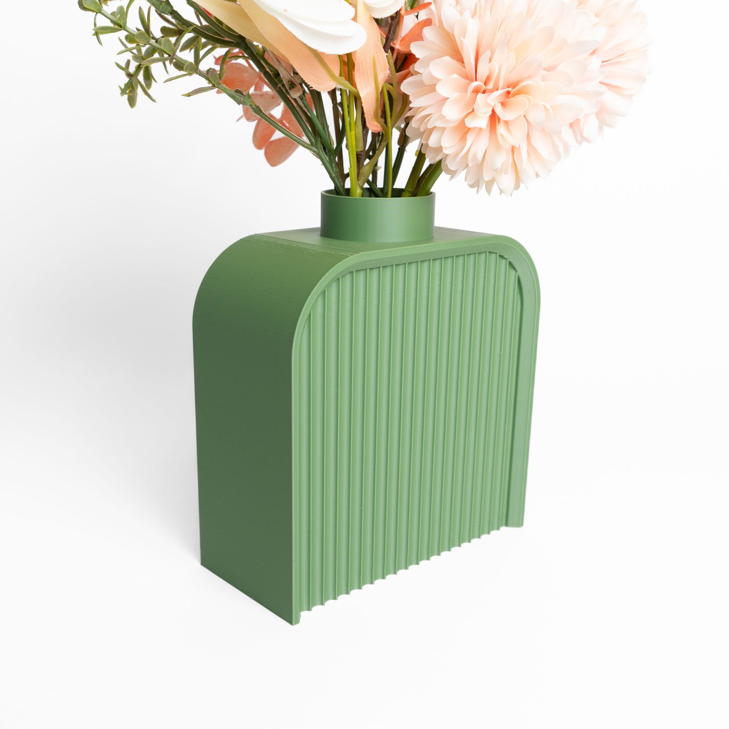 Ripple Vase, Architectural Table Accent, Layered Organic Texture Mantel Decoration