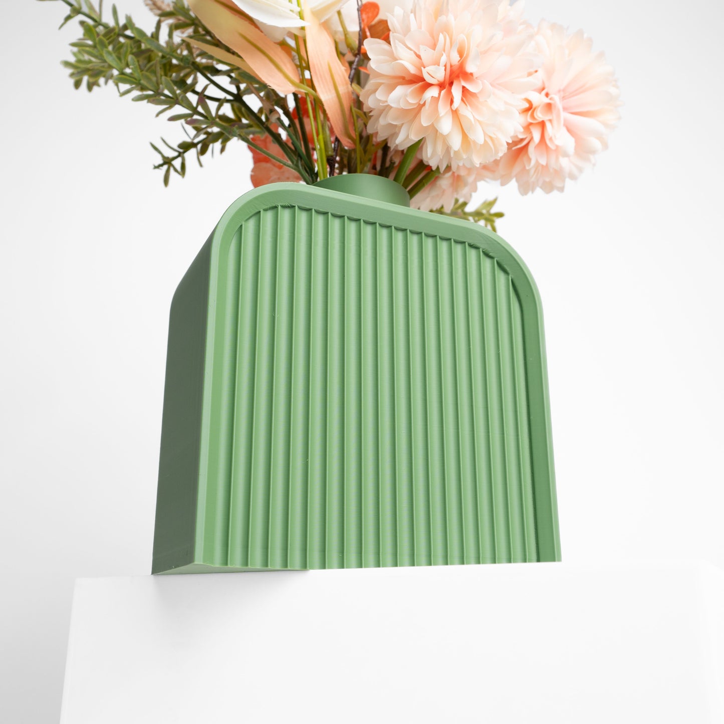 Ripple Vase, Architectural Table Accent, Layered Organic Texture Mantel Decoration