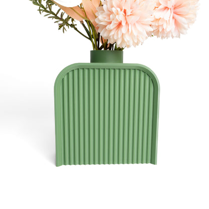 Ripple Vase, Architectural Table Accent, Layered Organic Texture Mantel Decoration