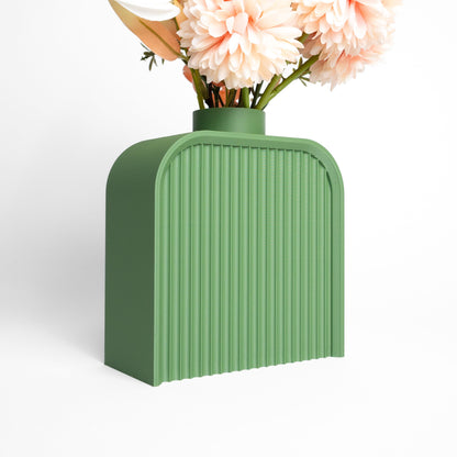 Ripple Vase, Architectural Table Accent, Layered Organic Texture Mantel Decoration