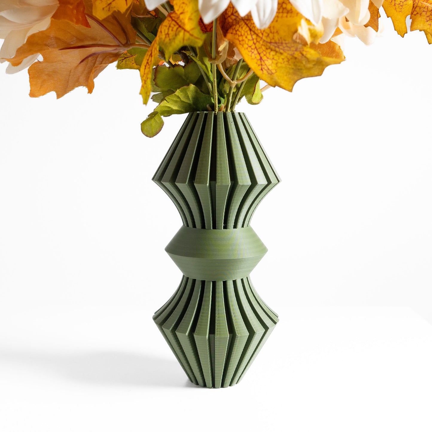 modern vase, geometric tabletop vessel, flower holder mantelpiece accent midcentury