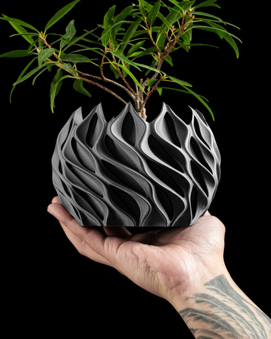 Planter Pot, Geometric Succulent Vessel, Architectural Desk Accent, Modern Minimal