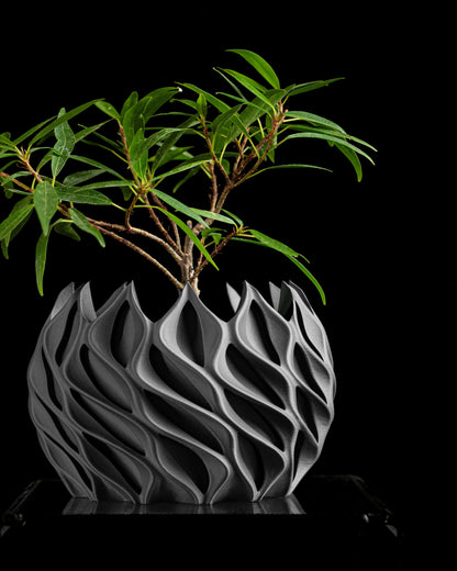 Planter Pot, Geometric Succulent Vessel, Architectural Desk Accent, Modern Minimal