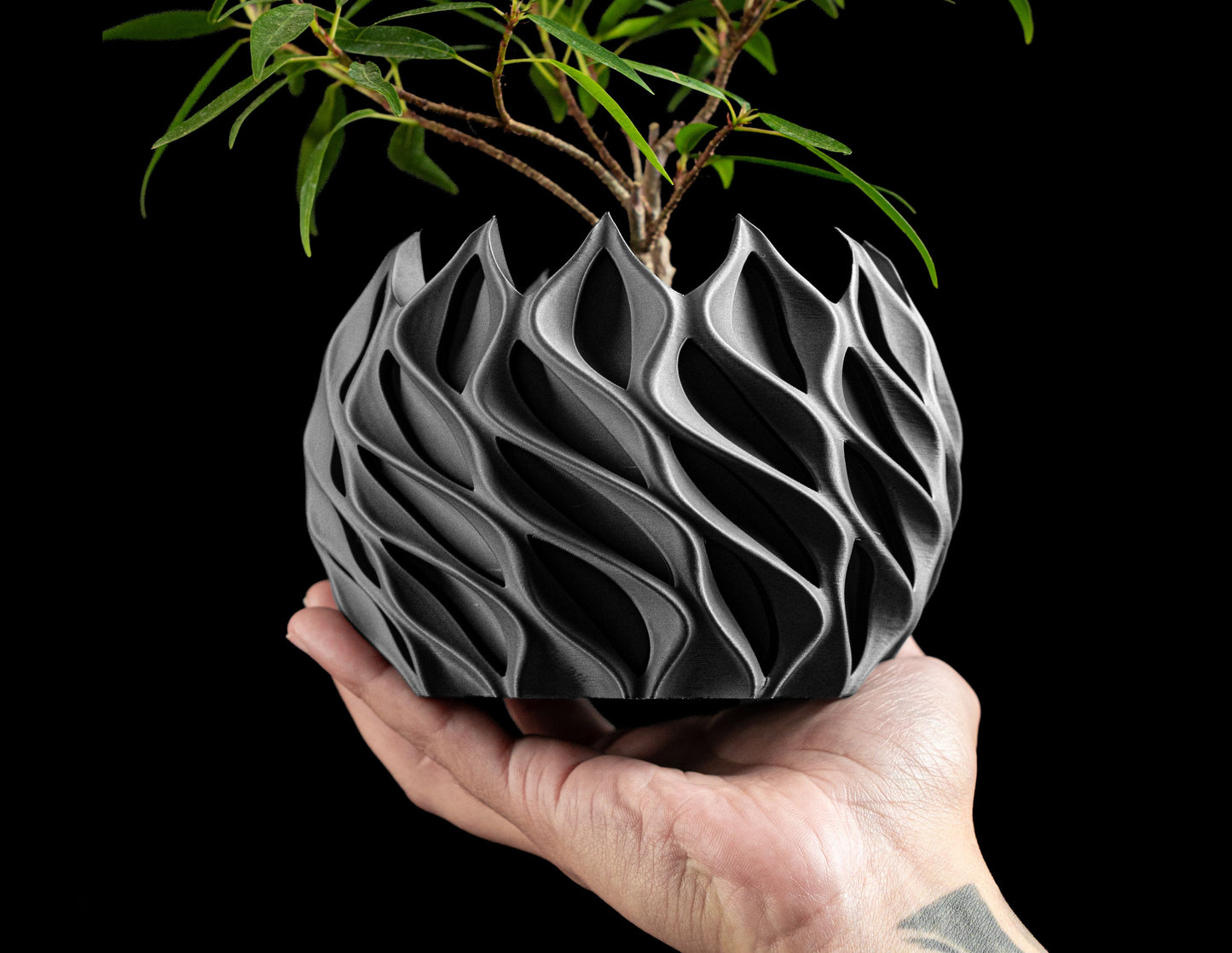 Planter Pot, Geometric Succulent Vessel, Architectural Desk Accent, Modern Minimal