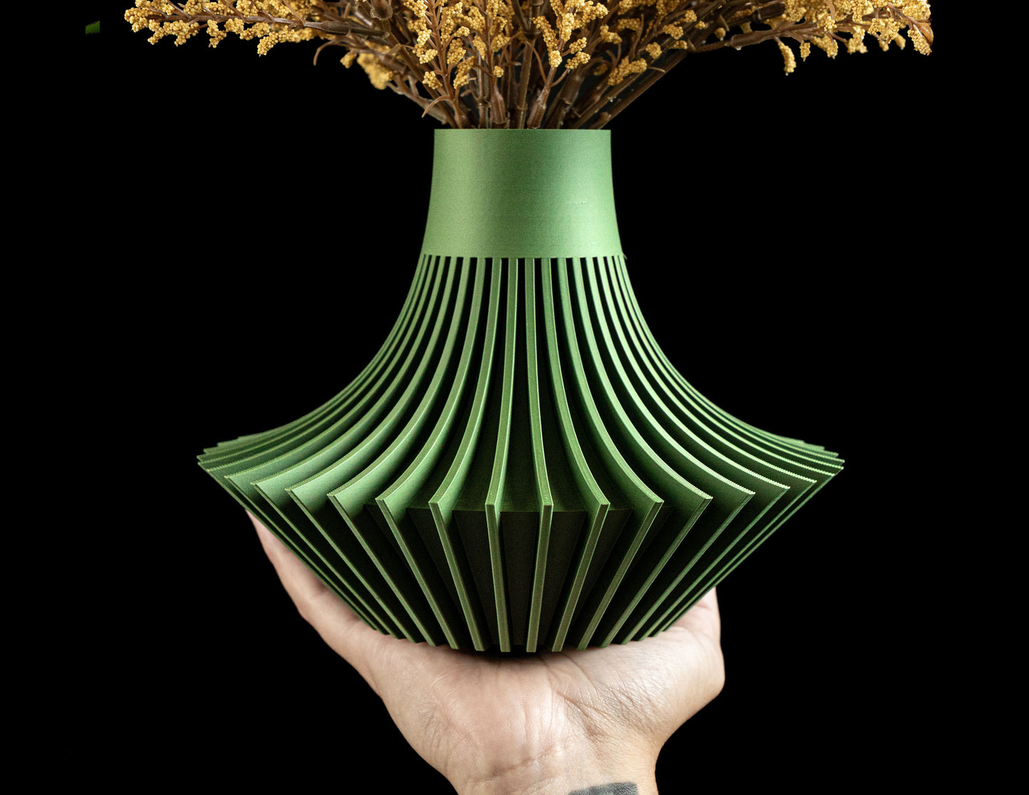 Modern Vase, Sculptural Contemporary Organic Ripple Tabletop Flower Holder Accent