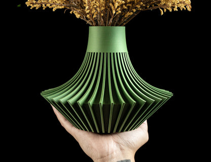 Modern Vase, Sculptural Contemporary Organic Ripple Tabletop Flower Holder Accent