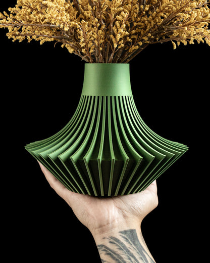 Modern Vase, Sculptural Contemporary Organic Ripple Tabletop Flower Holder Accent