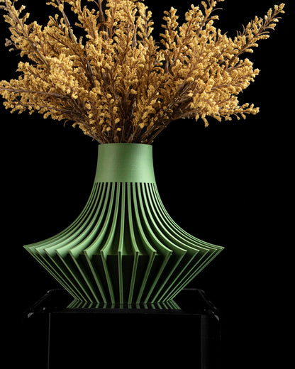 Modern Vase, Sculptural Contemporary Organic Ripple Tabletop Flower Holder Accent