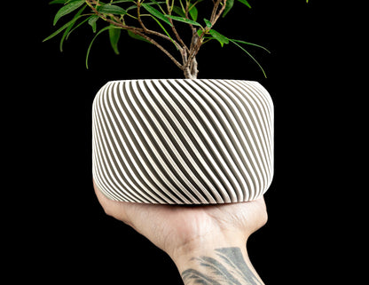 Unique Strict Geometry Planter Pot, Original Slanted Indoor Holder, Succulent Desk Organizer, Modern Style