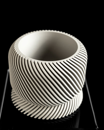 Unique Strict Geometry Planter Pot, Original Slanted Indoor Holder, Succulent Desk Organizer, Modern Style