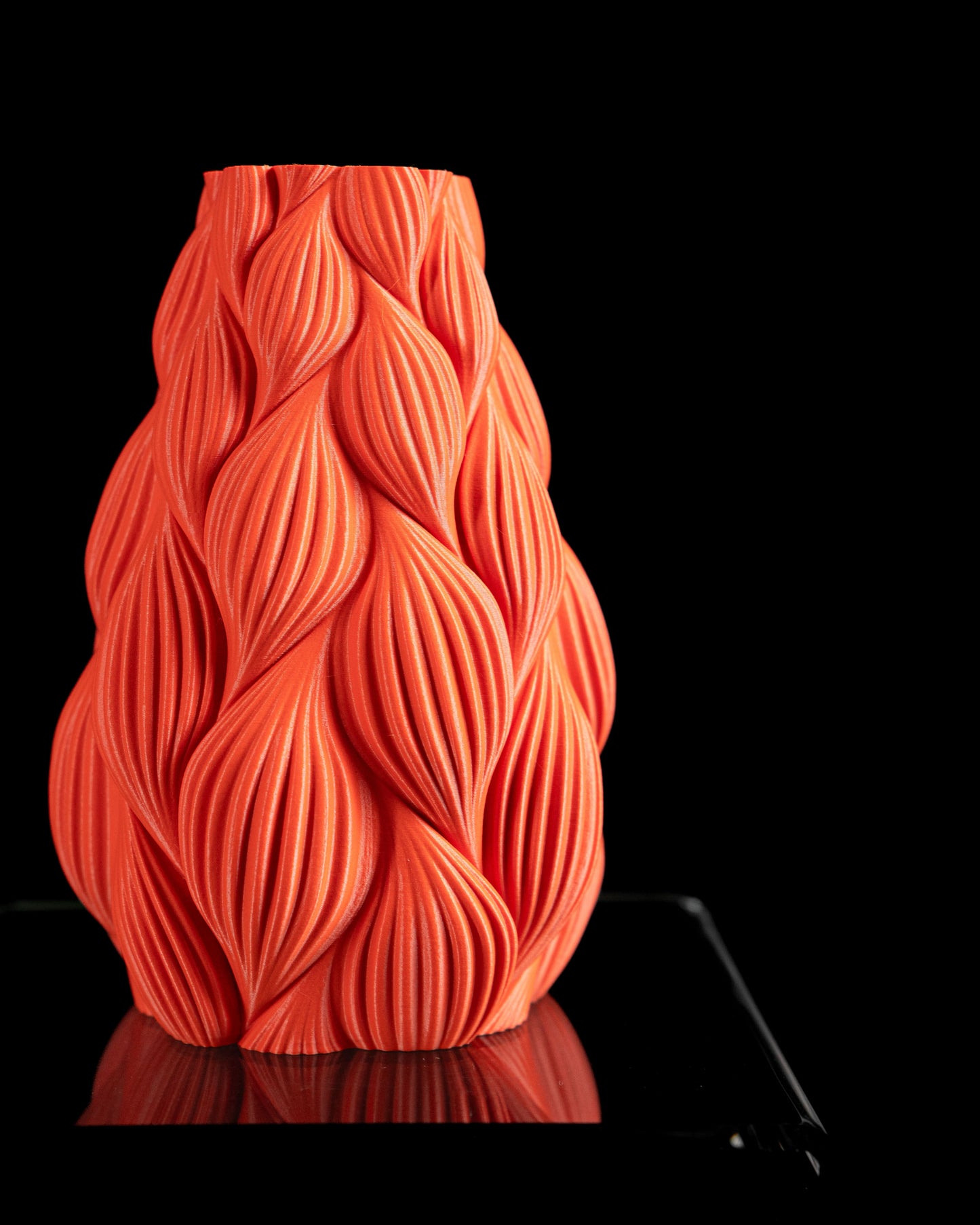 Flower Vase, Ripple Sculptural Tabletop Accent, Contemporary Mantelpiece Organizer