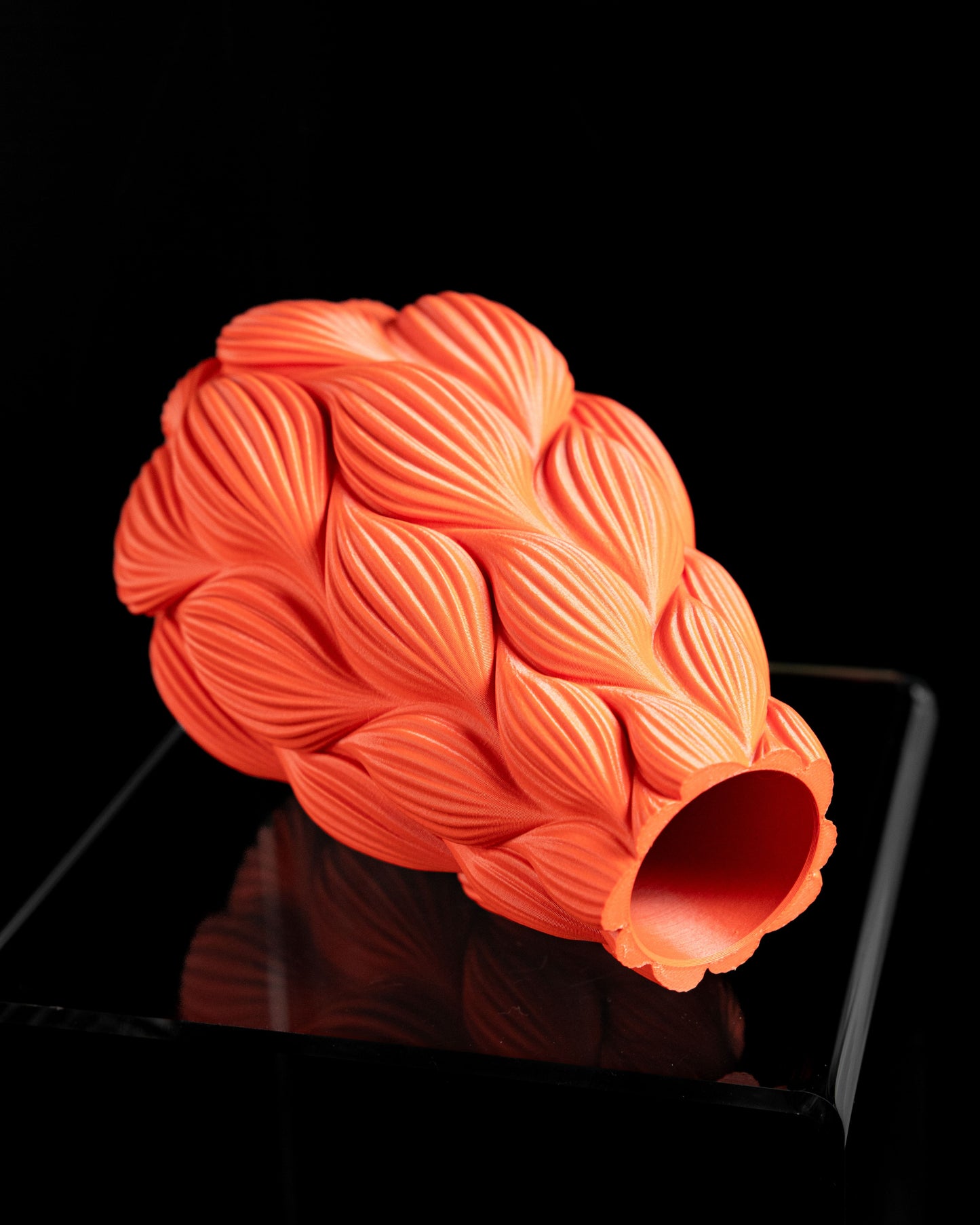 Flower Vase, Ripple Sculptural Tabletop Accent, Contemporary Mantelpiece Organizer