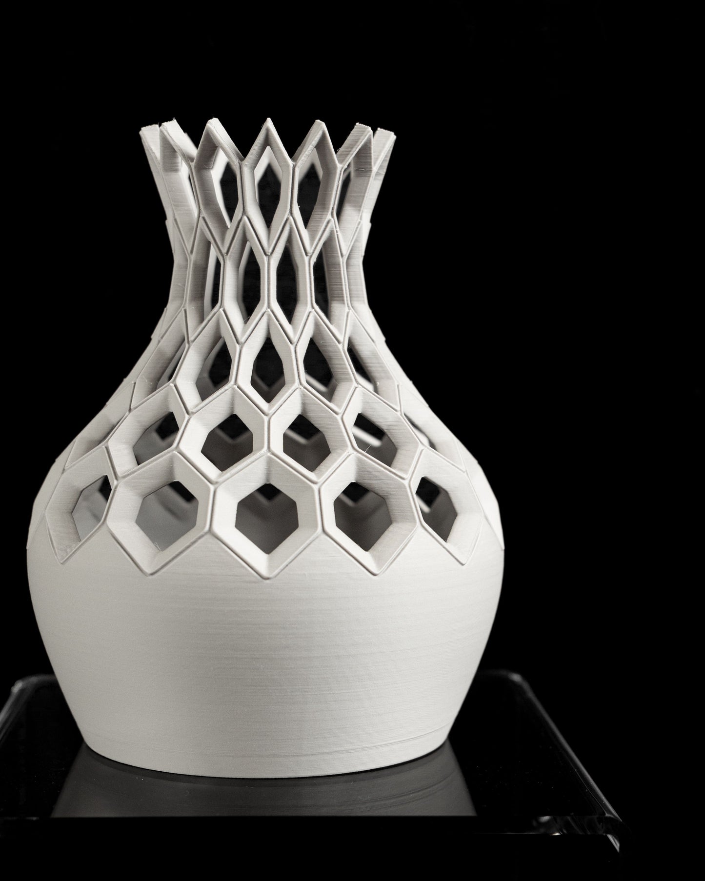 Geometric Vase, Hexagon Centerpiece, Modern Tabletop Vessel, Minimalist Desk Accent